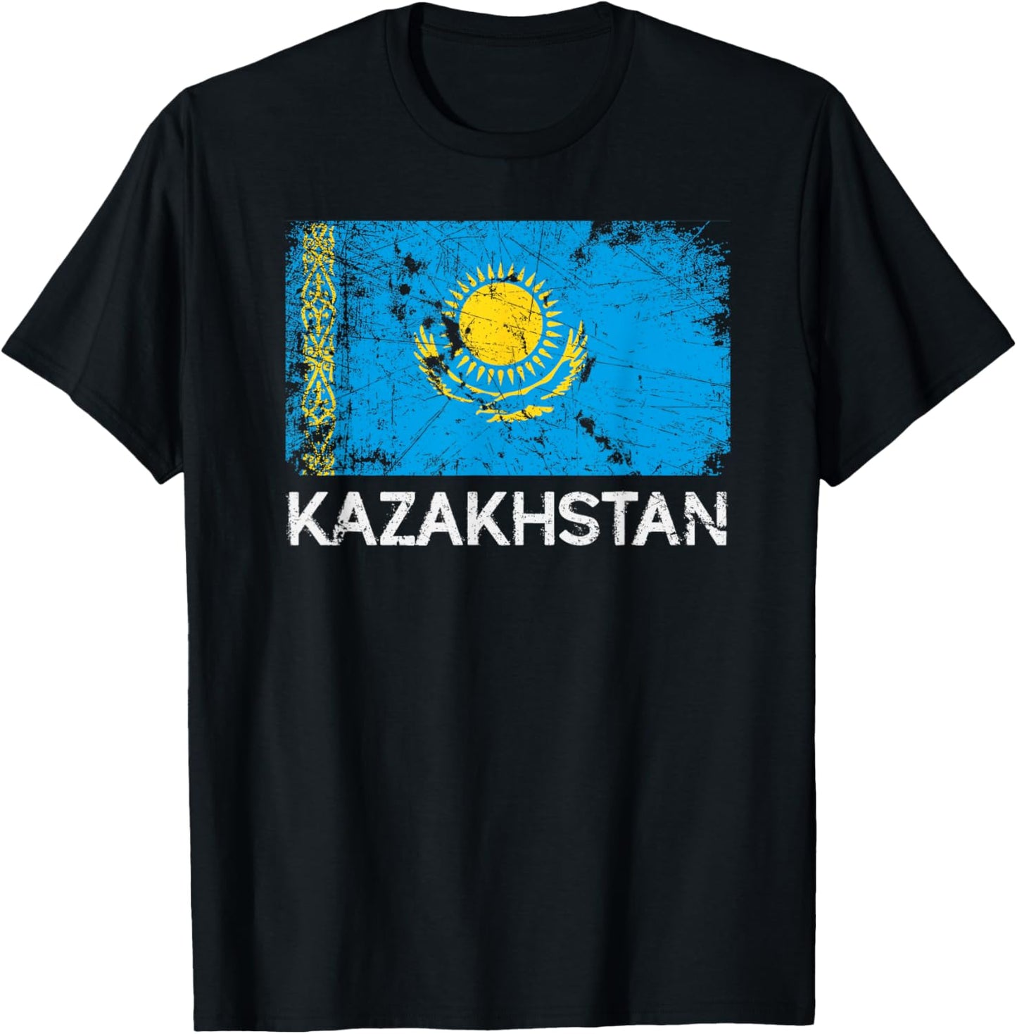 Kazakh Flag | Vintage Made In Kazakhstan Gift T-Shirt