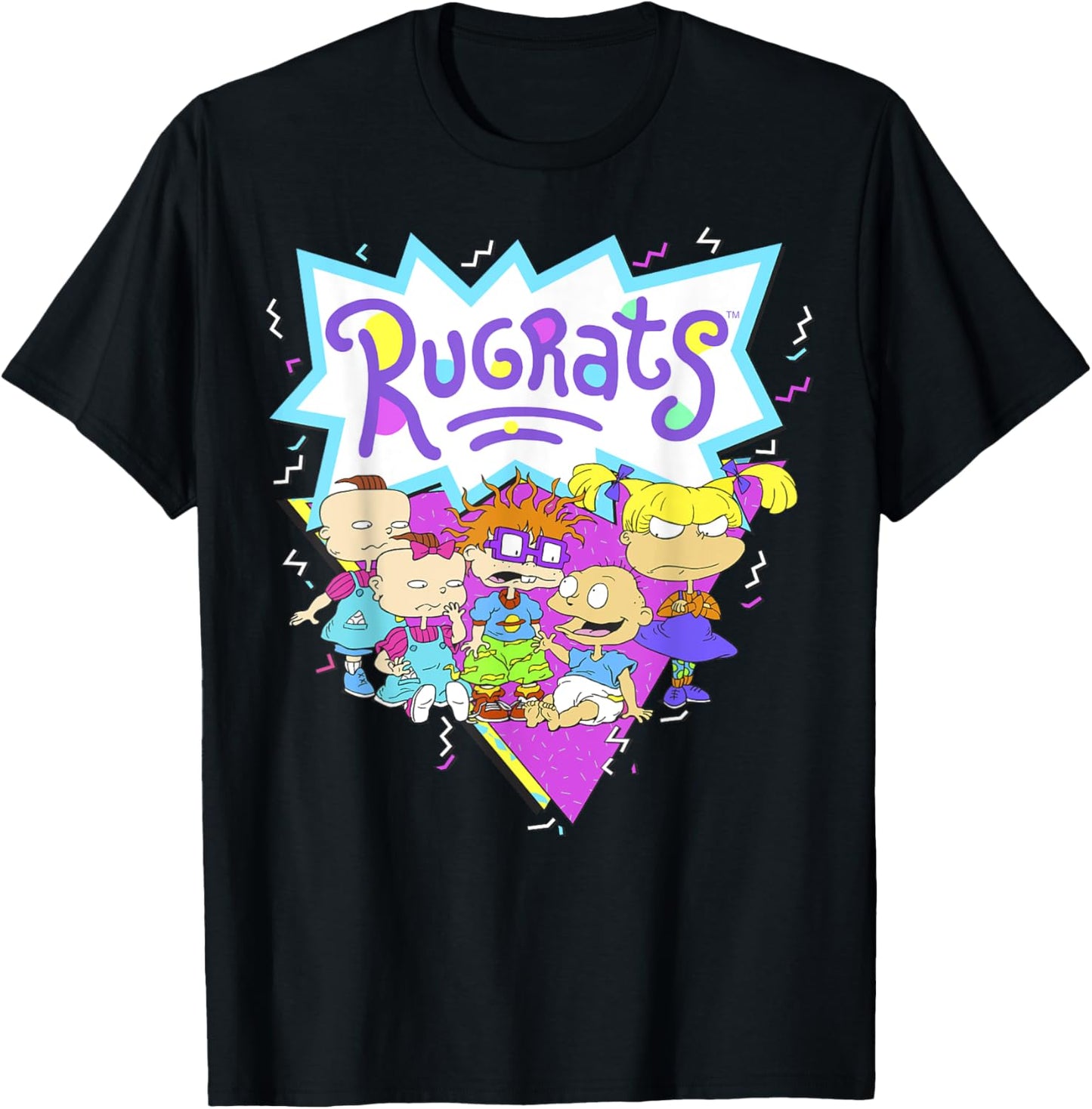 Rugrats Group Shot Retro Geometric Logo T-Shirt