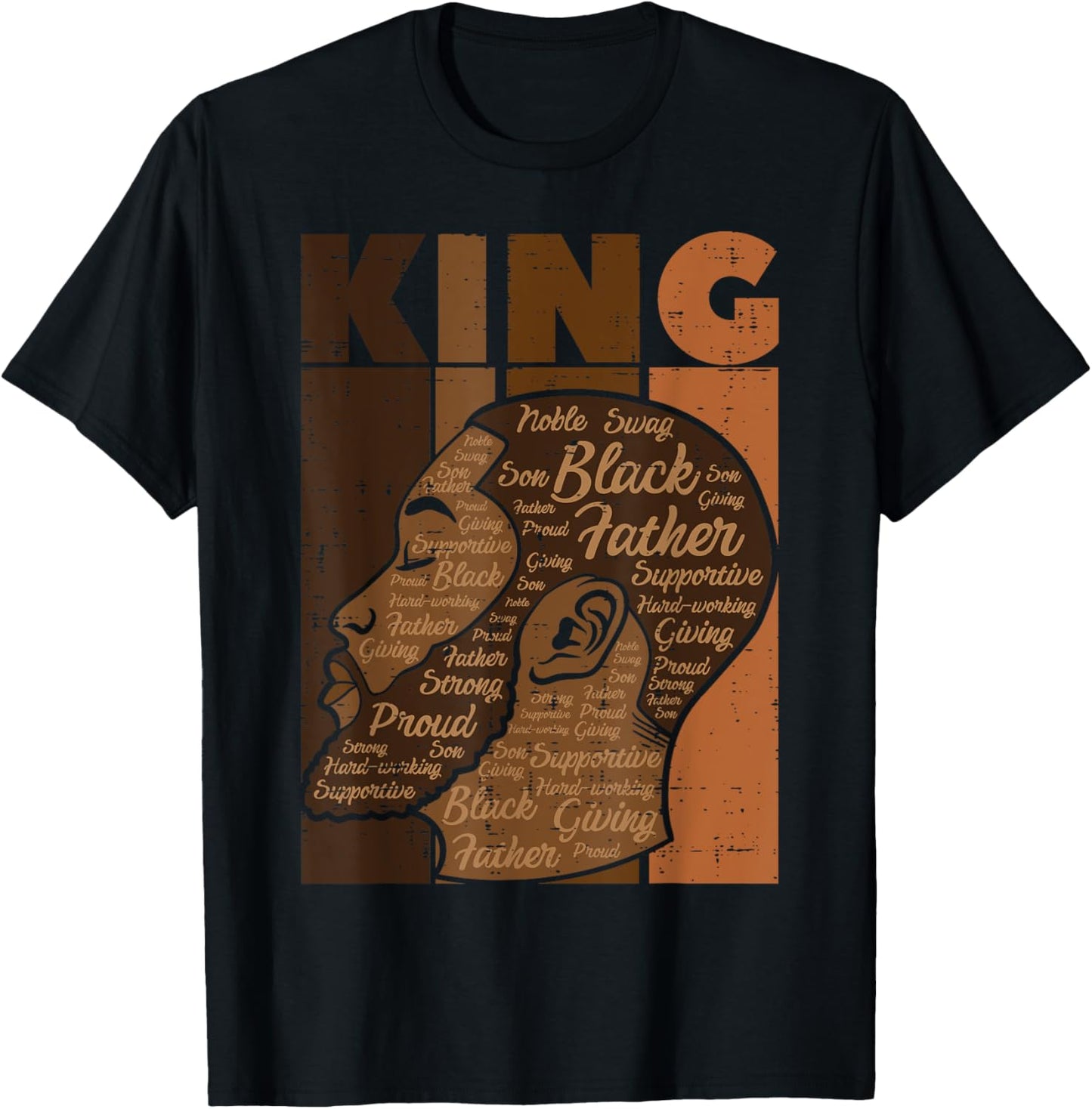 Black History King Father Melanin African American Dad Men T-Shirt