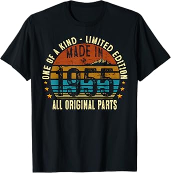 70th Birthday Gifts Men Women Vintage 1955 Original Parts T-Shirt