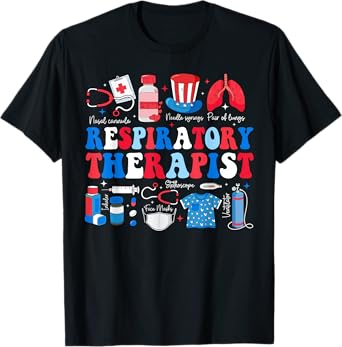 Respiratory Therapist Healthcare 4th of July Lung Nurse T-Shirt