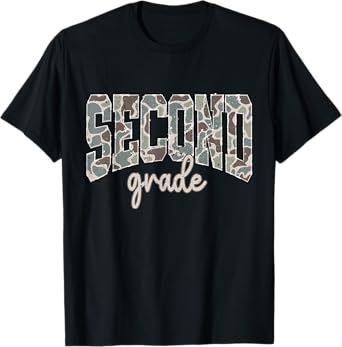 Retro Second Grade Back To School Boy Old Camo 2nd Grade Kid T-Shirt