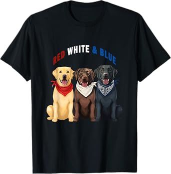 Labrador Retriever Red White And Blue T-Shirt