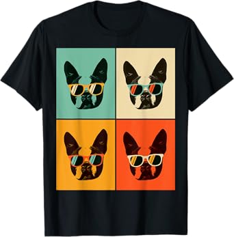 Bostie Dog Lover Gift Funny Boston Terrier With Sunglasses T-Shirt for Men Women Girls Kids