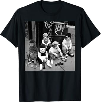 Mexican Gangster Cat Tee, Funny Gangster Cats Street Design T-Shirt