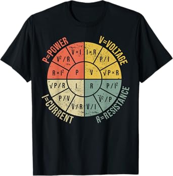 The Formula Wheel Of Electrical Engineering Retro Ohms Law T-Shirt