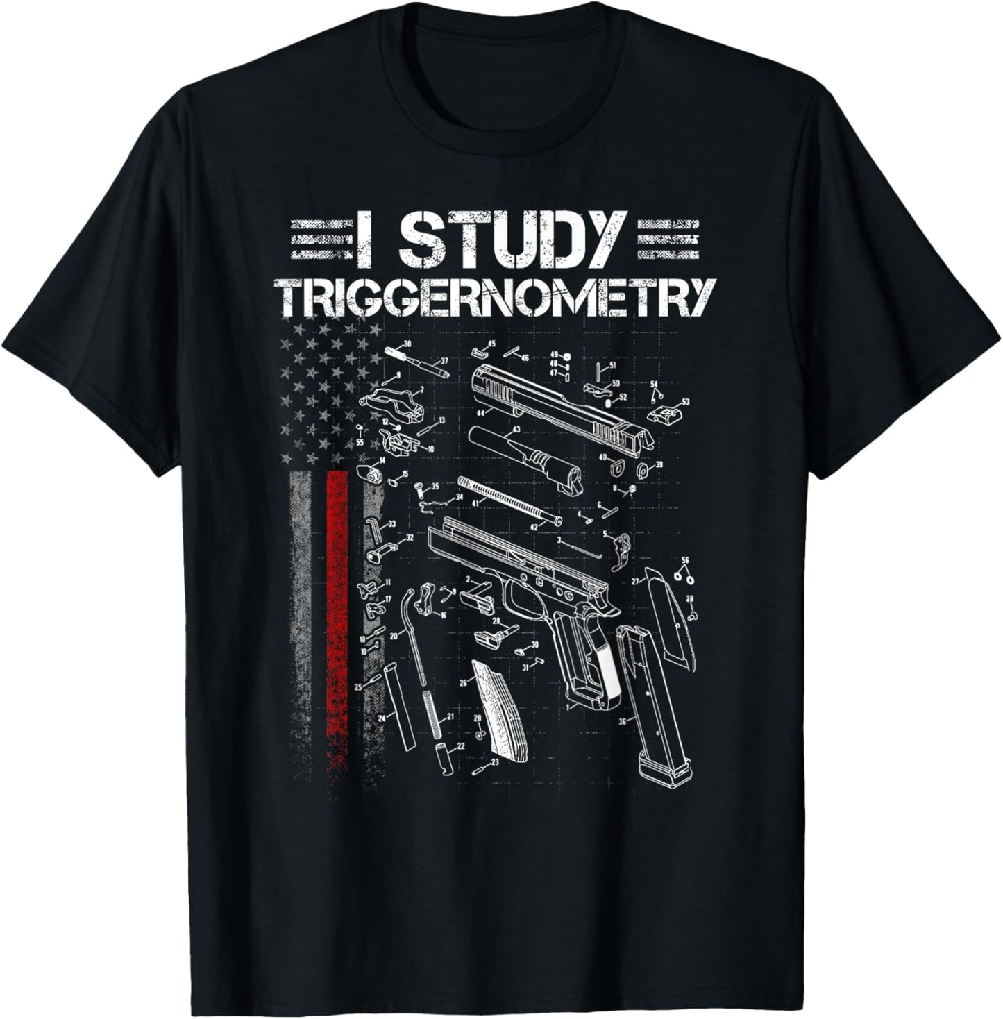 I Study Triggernometry Gun Veteran Christmas T-Shirt
