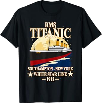 RMS TITANIC White Star Line Cruise Ship 1912 Boys Girls Kids T-Shirt