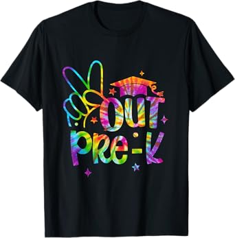 Peace Out Pre-K Preschool Happy Last Day Of School Tie Dye T-Shirt