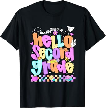 Hello Second Grade First Day of Back To School Teacher Girls T-Shirt