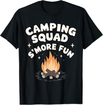 Funny Saying Camping Squad S’more Fun 2025 Camping Trip Team T-Shirt