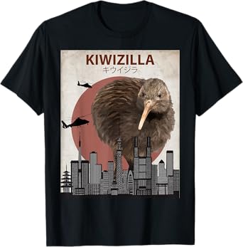 Kiwizilla Funny Kiwi T-Shirt | New Zealand Bird Lovers Gift T-Shirt