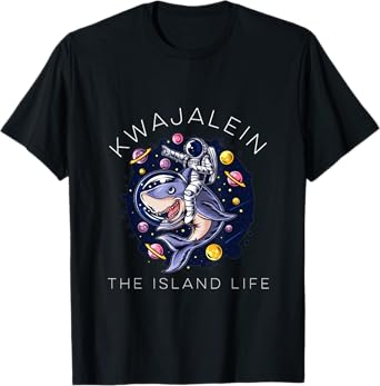 Kwajalein Marshall Islands Kwaj Shark Ocean Diving Moon T-Shirt