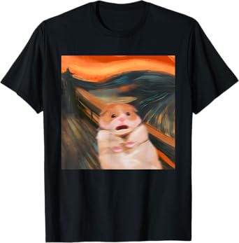 Funny Scared Hamster Meme Scream Graphic Tees for Women Men T-Shirt