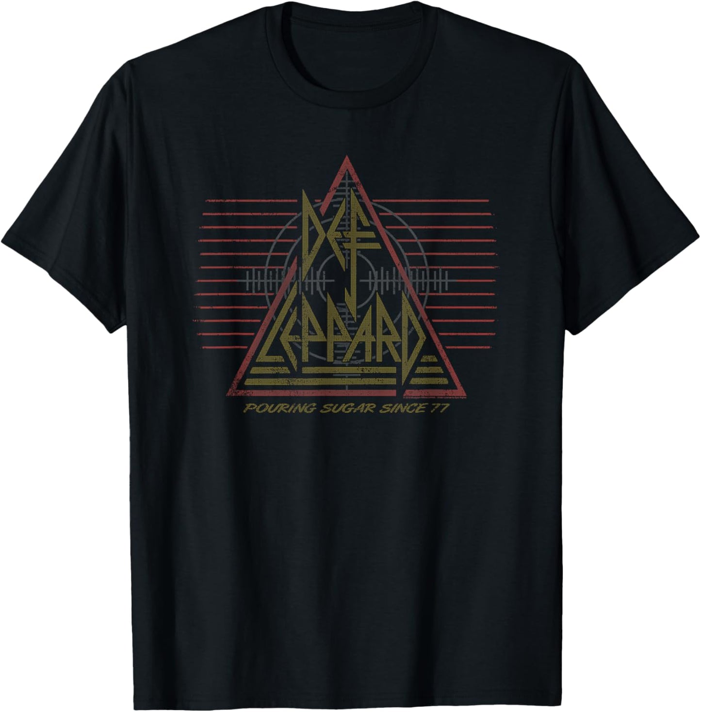 Def Leppard '77 Classic Black Cotton T-Shirt, Crew Neck & Short Sleeve Casual