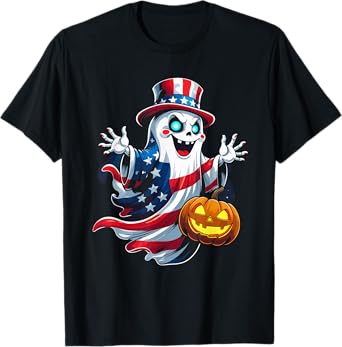 Happy 4th Of July Patriotic Halloween Funny Men Women Kids T-Shirt