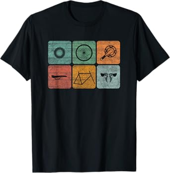 Biking Cycling Vintage Bicycle Parts Cyclist Gifts Men Women T-Shirt