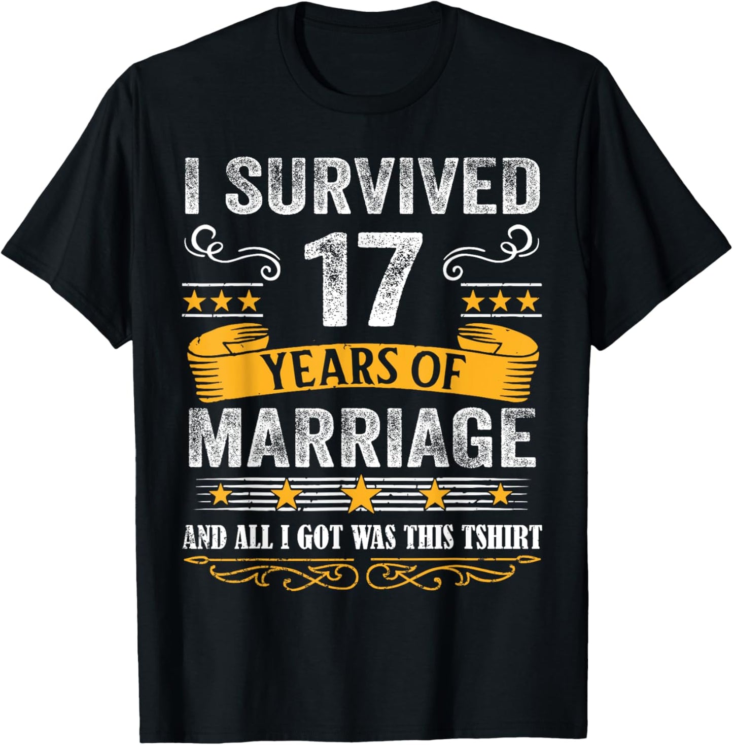 17th Wedding Anniversary shirt Couples Husband Wife 17 Years T-Shirt