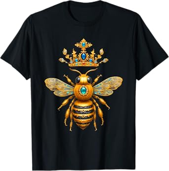 Queen Bee Crown Women Men Girls Honey Hive Bee Keeper Bee T-Shirt