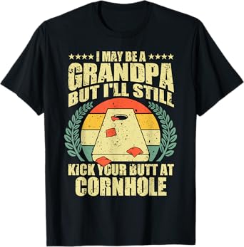 Funny Cornhole Design For Men Grandpa Sack Toss Game Lovers T-Shirt