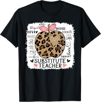 Protect Guide Care Love Support Comfort Substitute Teacher T-Shirt
