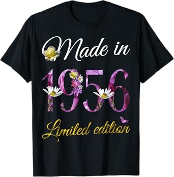 Made in 1956 Tee 69 Year Old Floral 1956 69th Birthday Gift T-Shirt