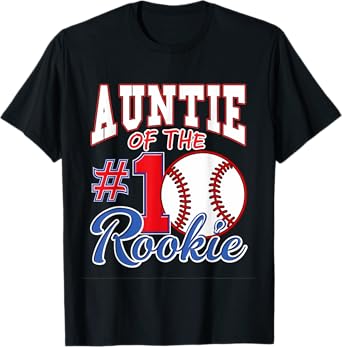 Retro Aunt Auntie Of The Number 1 Rookie Baseball T-Shirt