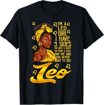 Leo Afro Black Woman It's My Birthday Zodiac Sign T-Shirt