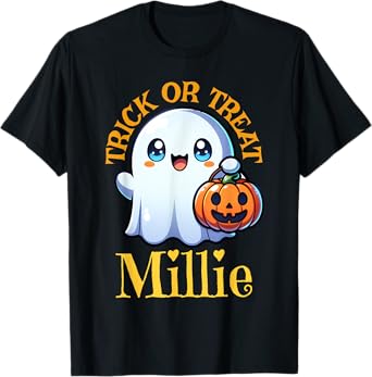 Millie Personalized Name Cute Ghost Halloween T-Shirt