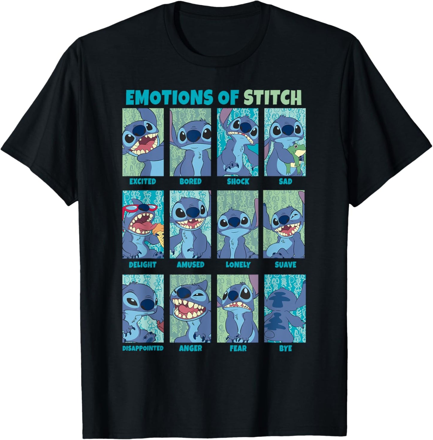 Disney Lilo & Stitch Emotions Of Stitch Box Up Panels T-Shirt