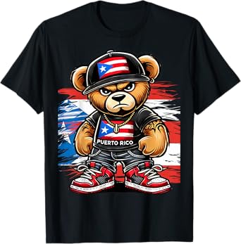 Cute Teddy Bear Puerto Rico Flag Boricua Puerto Rican T-Shirt