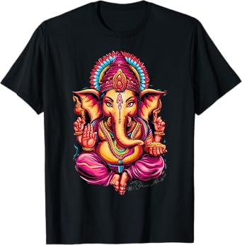Hindu Ganesha Puja Elephant God India Meditation Yoga Murti T-Shirt
