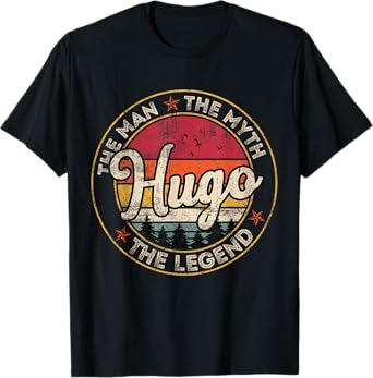 Hugo The Man The Myth The Legend Personalized Name T-Shirt