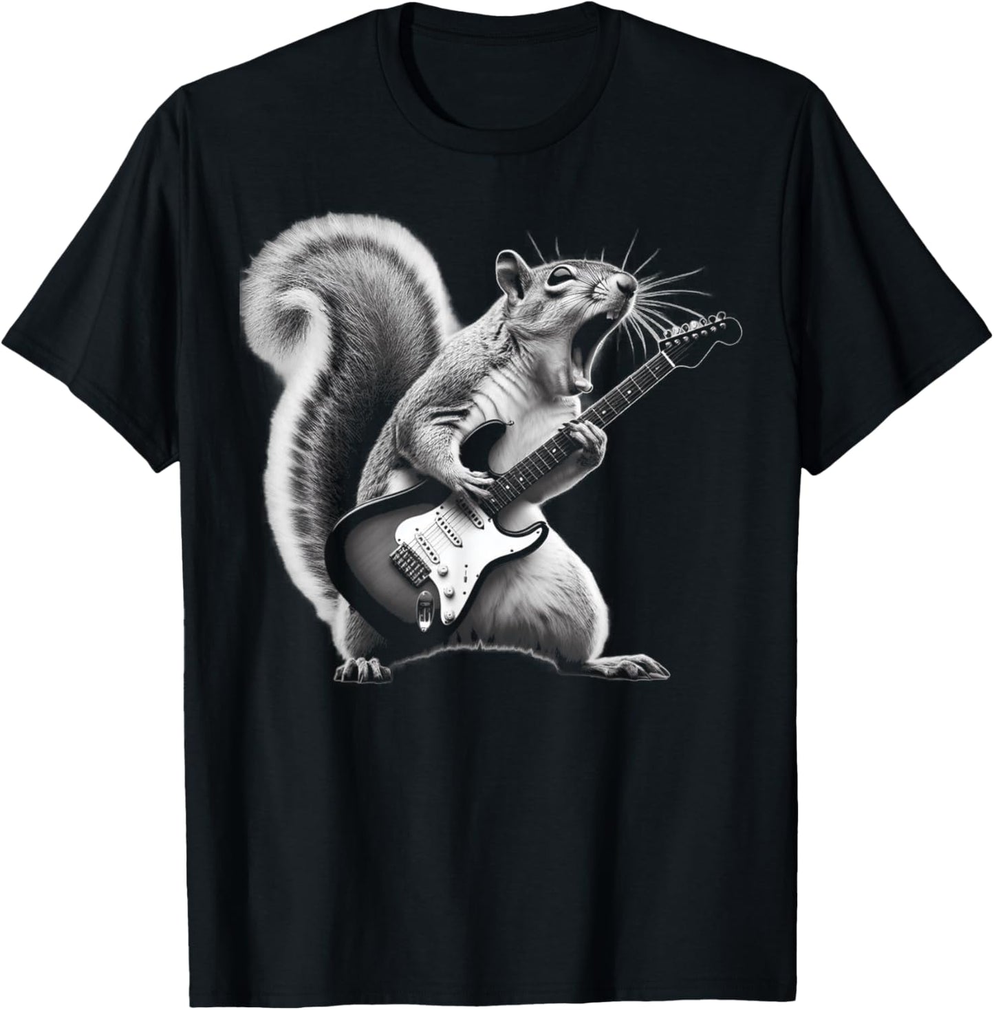 Squirrel Playing Guitar Rock and Roll For Men, Women, Kids T-Shirt
