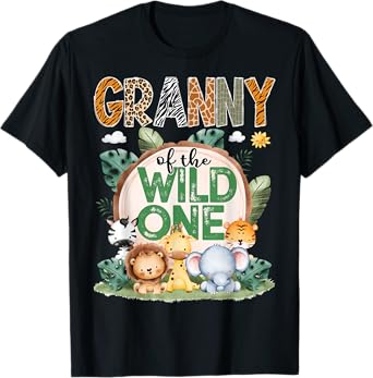 Granny Of The Wild One Safari Jungle 1St Birthday Party T-Shirt