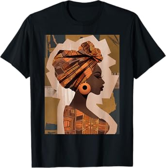 Funny Kente Cloth Head Wrap African American Women Girl T-Shirt