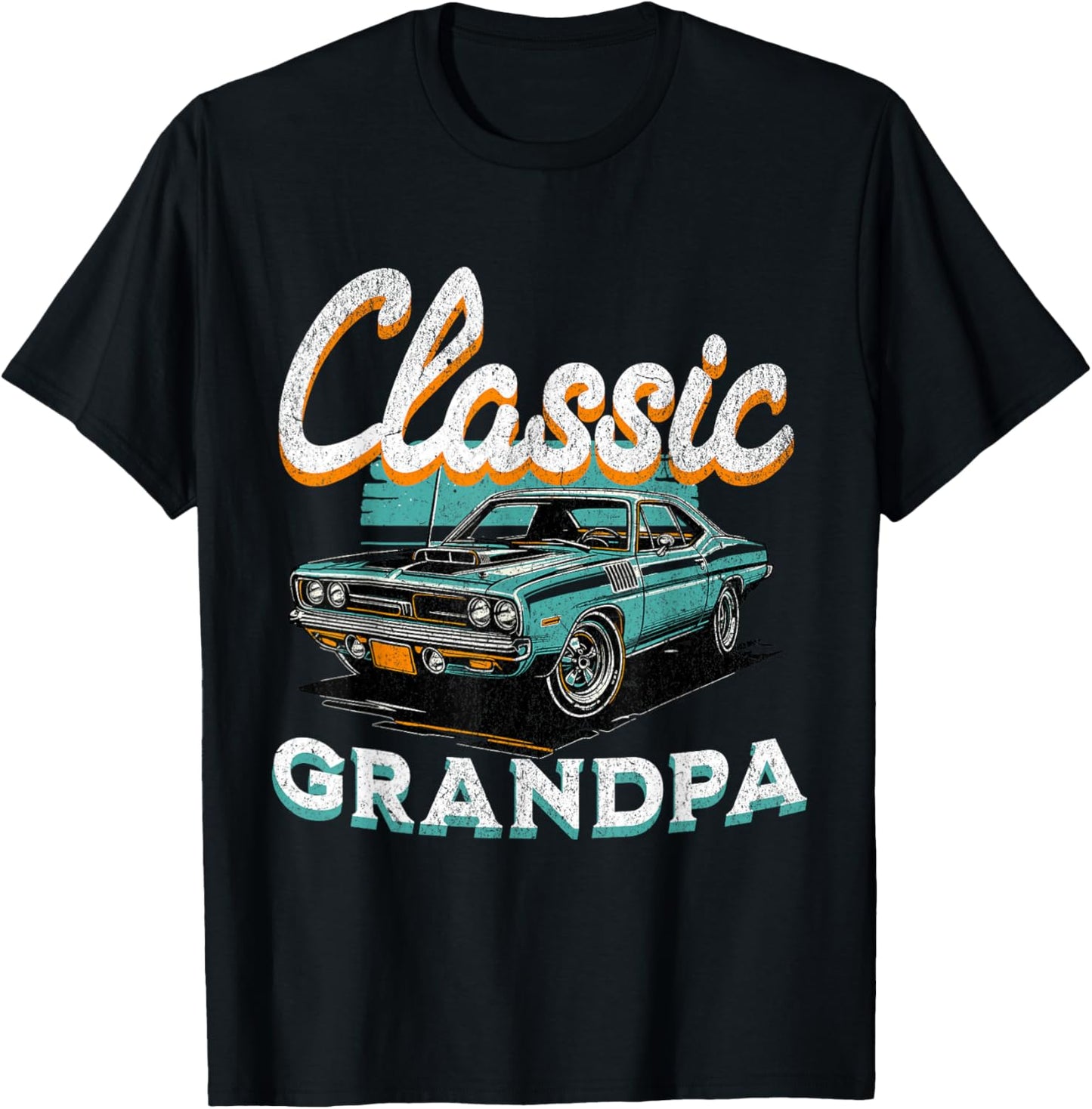 Vintage Funny Grandpa Classic Car Graphic Father's Day T-Shirt