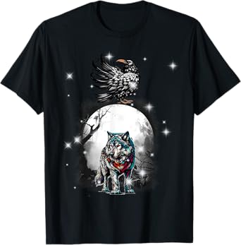 Fairy Tale Figurine Children Child Raven Forest Mystical Wolf T-Shirt