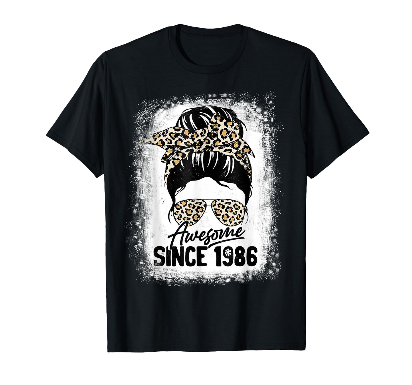 36 Years Old Awesome Since 1986 Leopard 36th Birthday T-Shirt