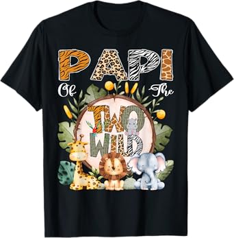 Papi Of The Two Wild Animal Safari 2Nd Birthday Party T-Shirt