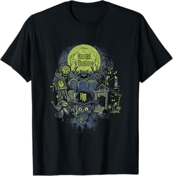The Haunted Mansion Halloween Haunted Montage Retro Poster T-Shirt