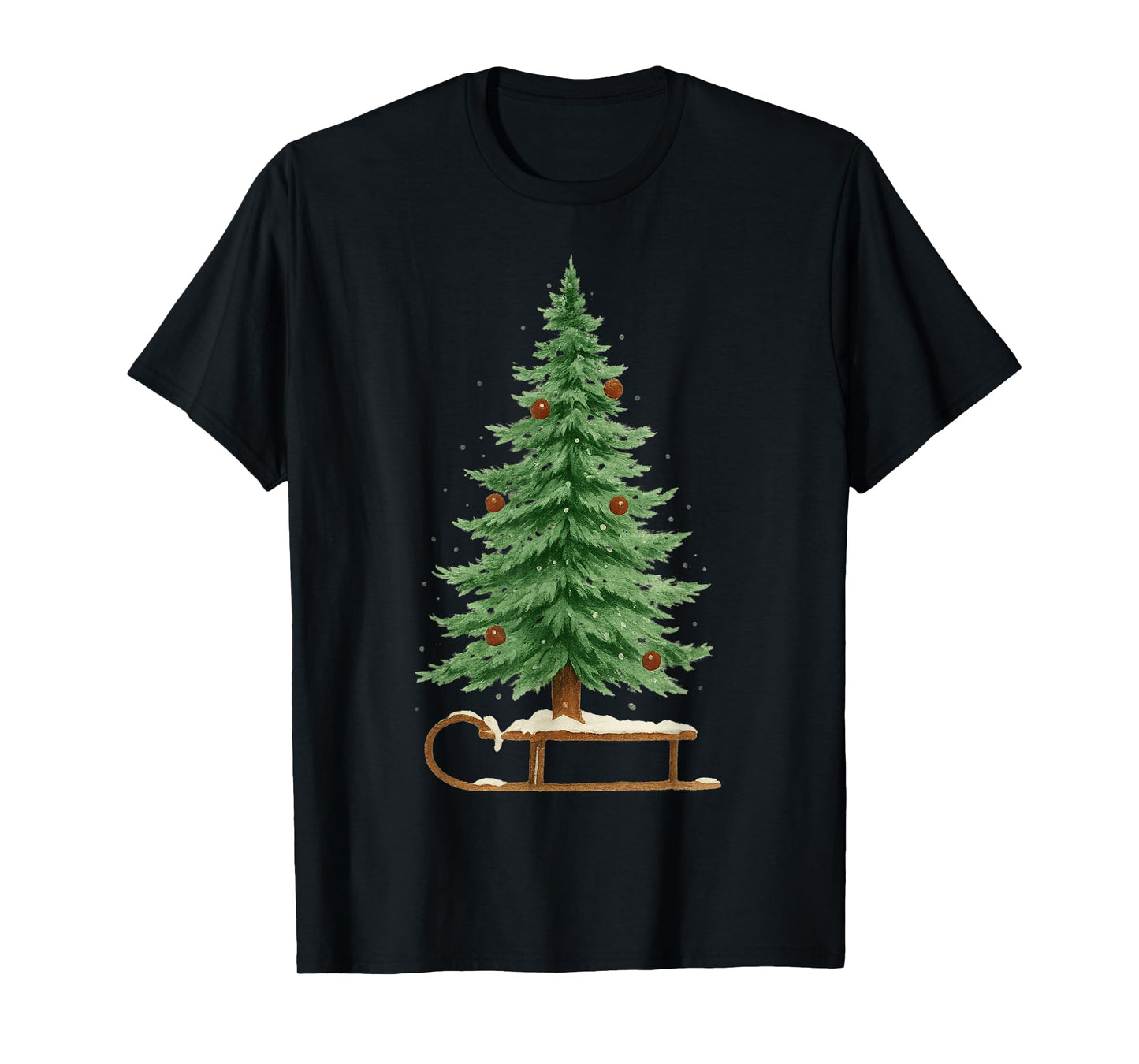 Funny Christmas Sleigh Christmas Tree 2025 Family Matching T-Shirt