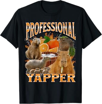 Professional Yapper Funny Capybara Meme Bootleg Graphic T-Shirt