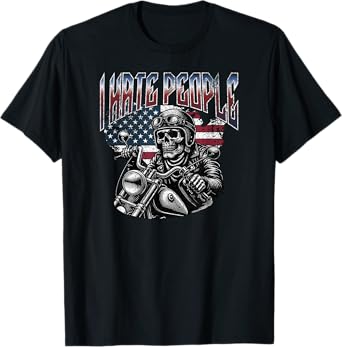Love America I Hate People Shirt Funny Bootleg USA Flag Gift T-Shirt