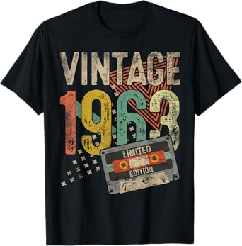 Vintage 1963 62nd Birthday Gifts For Men Women 62 Year Old T-Shirt