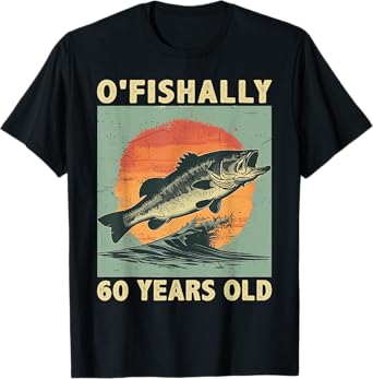 Ofishally 60 Years Old 1965 Fishing Fisherman 60th Birthday T-Shirt