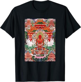 Buddha Amitayus in His Pure Land Tibetan Buddhist Thangka T-Shirt