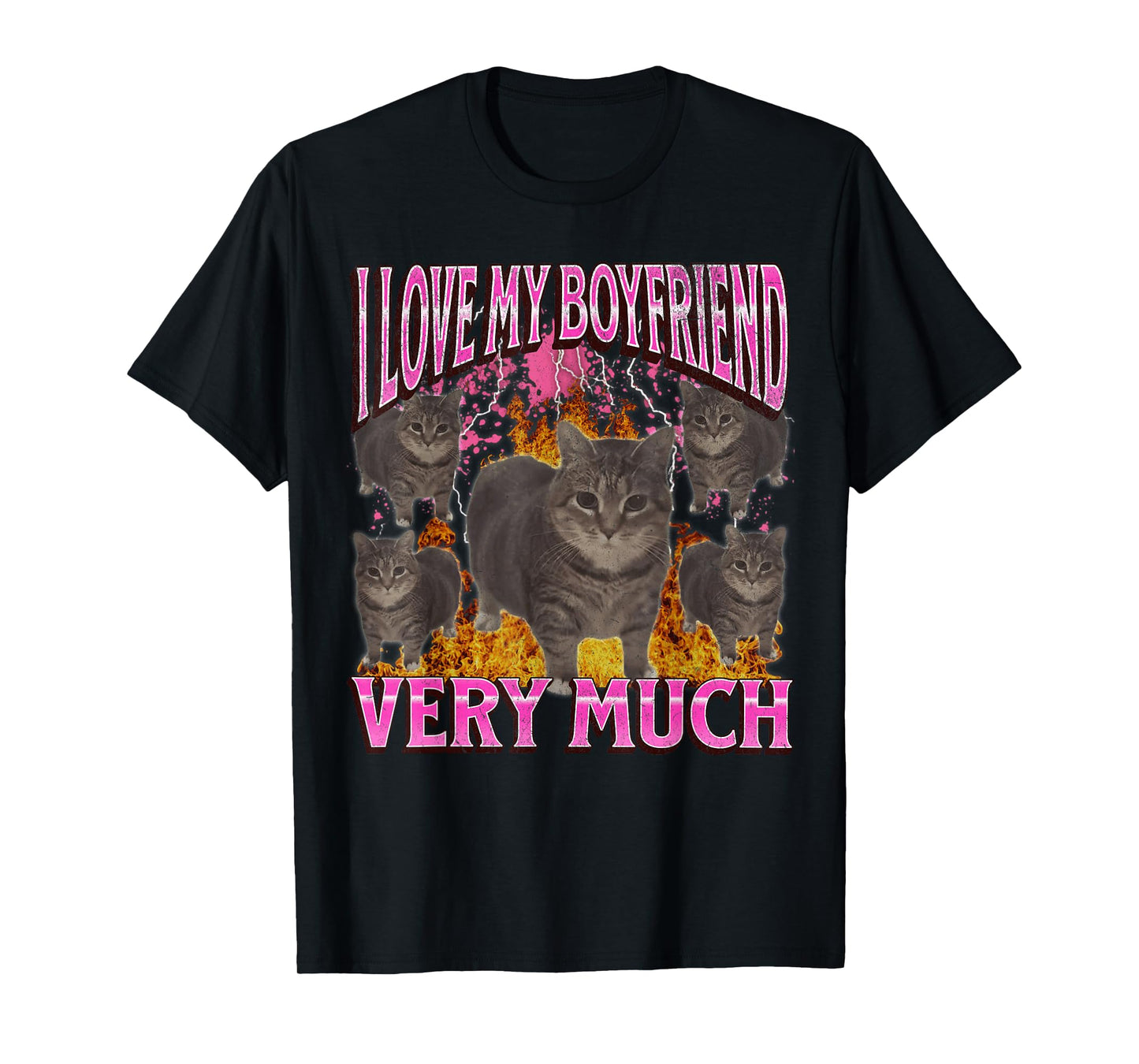 My Boyfriend Funny Oia Oia Cat Meme Bootleg Graphic T-Shirt