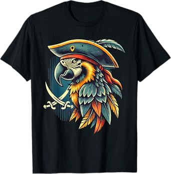 Parrot Pirate Freebooter Jolly Roger Pirate Parrot T-Shirt
