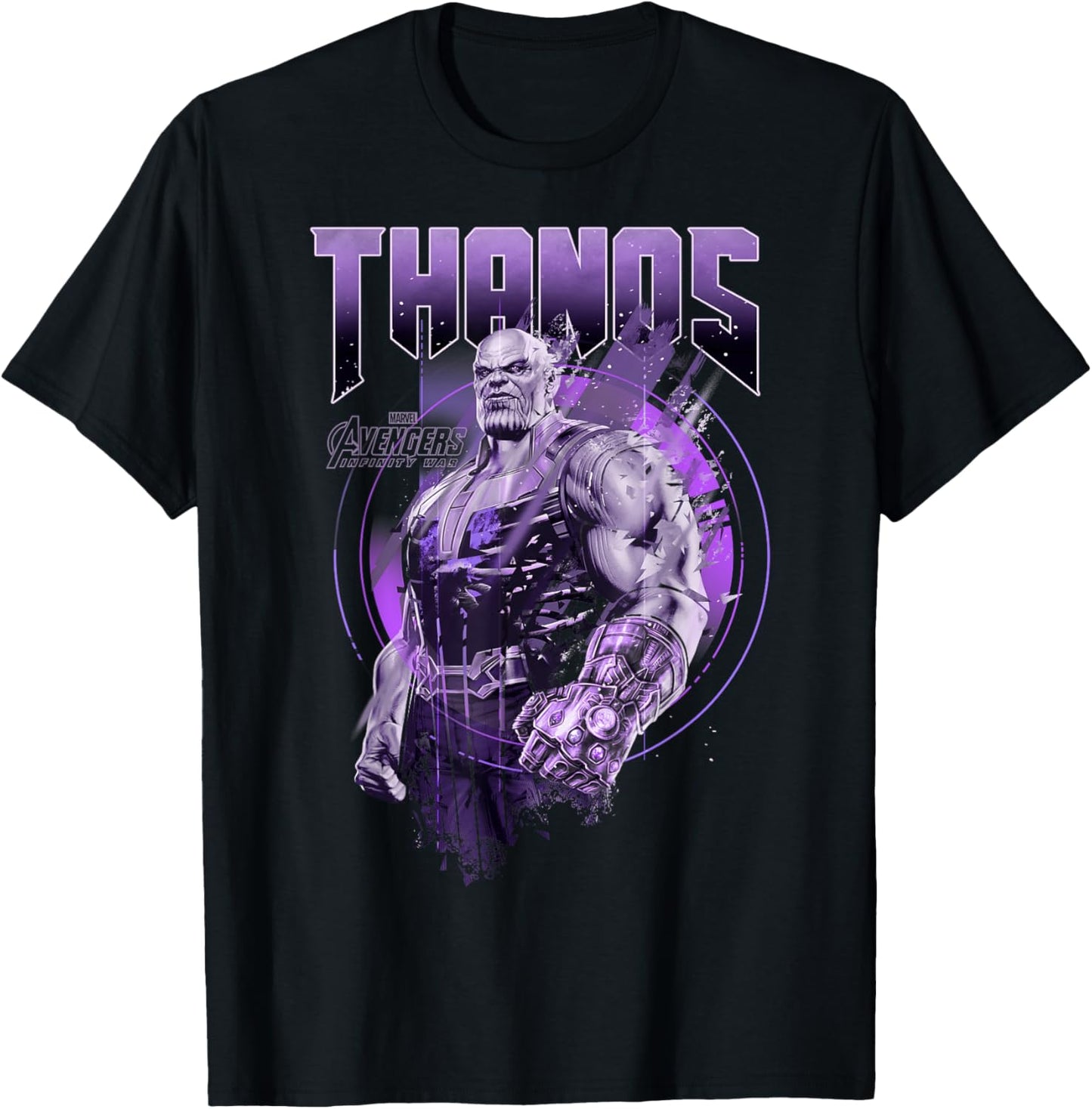 Marvel Infinity War Thanos Purple Distressed Graphic T-Shirt T-Shirt
